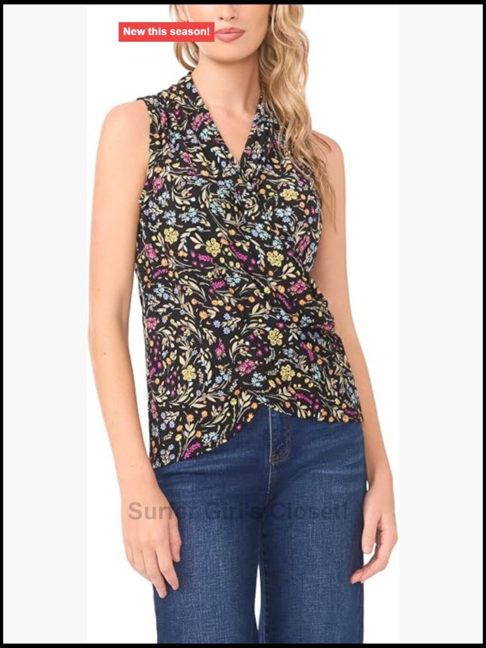 Sleeveless Wrap Tank Top with Square Neck - Women's Summer Top